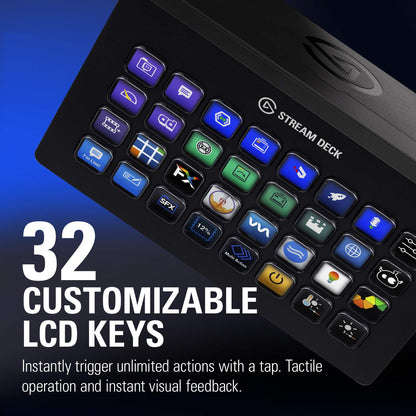 Elgato Stream Deck XL – Advanced Studio Controller, 32 macro keys, trigger actions in apps and software like OBS, Twitch, YouTube and more, works with Mac and PC