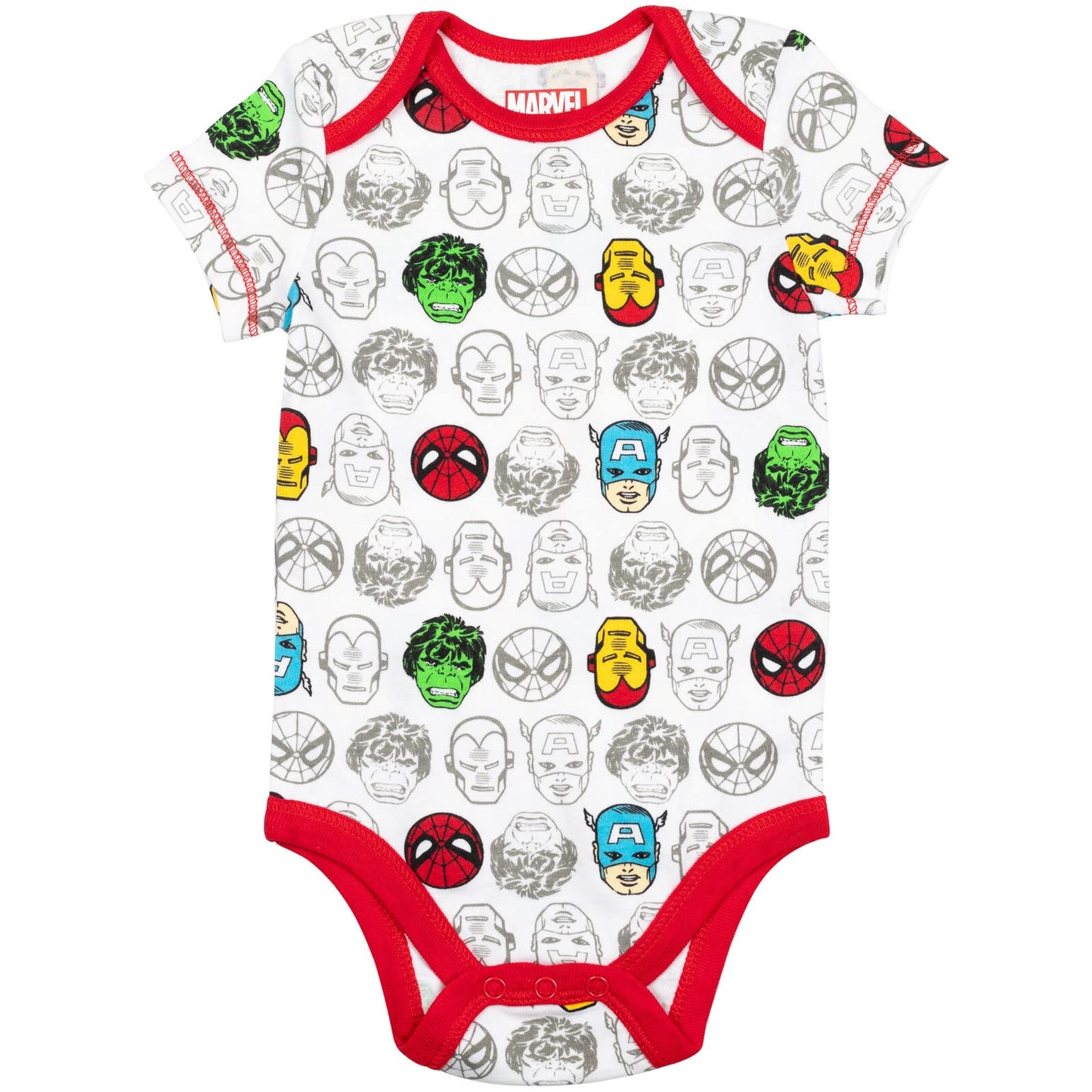 Marvel Baby Boys' 5 Pack Bodysuits - The Hulk, Spiderman, Iron Man and Captain America Multi 12 Months