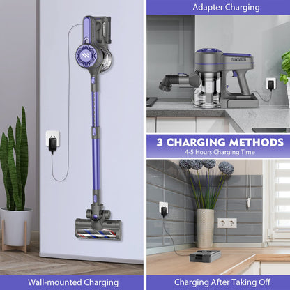 Vacuum Cleaner Cordless Vacuum Cleaner,Stick Vacuum Cleaner with Powerful Suction,Rechargeable Vacuum 2200mAh Battery Up to 30 Mins Runtime Lightweight Vacuum Cleaner for Pet Hair Hardwood Floor