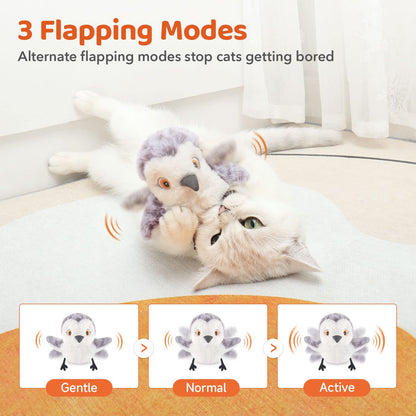 Potaroma Cat Toys Flapping Bird (No Flying), Lifelike Sandpiper Chirp Tweet, Rechargeable Touch Activated Kitten Toy Interactive Cat Exercise Toys for All Breeds Cat Kicker Catnip Toys 4.0"