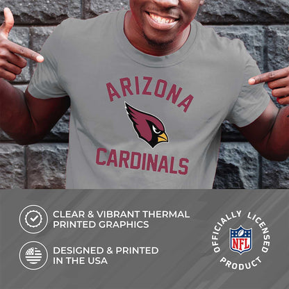 Team Fan Apparel NFL Adult Gameday T-Shirt - Cotton Blend - Tagless - Semi-Fitted - Unleash Your Team Spirit During Game Day (Arizona Cardinals - Gray, Adult Medium)