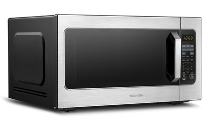 Toshiba ML-EM62P(SS) Large Countertop Microwave with Smart Sensor, 6 Menus, Auto Defrost, ECO Mode, Mute Option & 16.5" Position Memory Turntable, 2.2 Cu Ft, 1200W, Stainless Steel