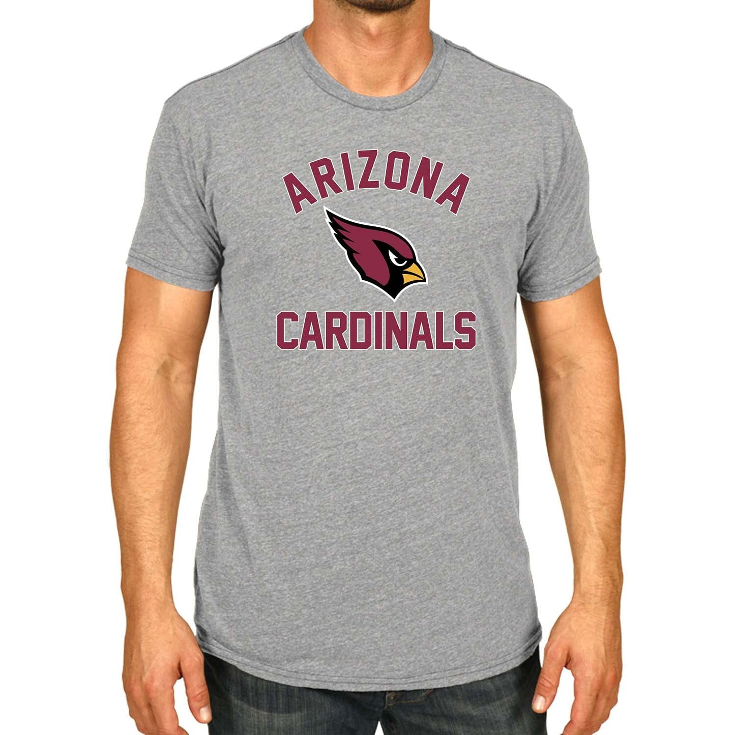 Team Fan Apparel NFL Adult Gameday T-Shirt - Cotton Blend - Tagless - Semi-Fitted - Unleash Your Team Spirit During Game Day (Arizona Cardinals - Gray, Adult Medium)