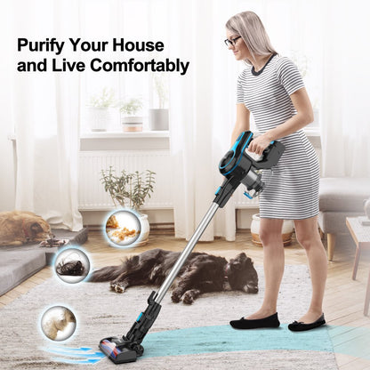 INSE Cordless Vacuum Cleaner, 6 in 1 Powerful Suction Lightweight Stick Vacuum with 2200Mah Rechargeable Battery, up to 45Min Runtime, for Home Furniture Hard Floor Carpet Car Hair