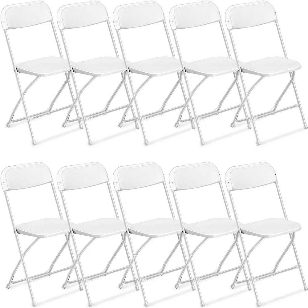 Ktaxon 10 Pack Commercial Plastic Folding Chairs Stackable Wedding Party Chairs for Adults, White