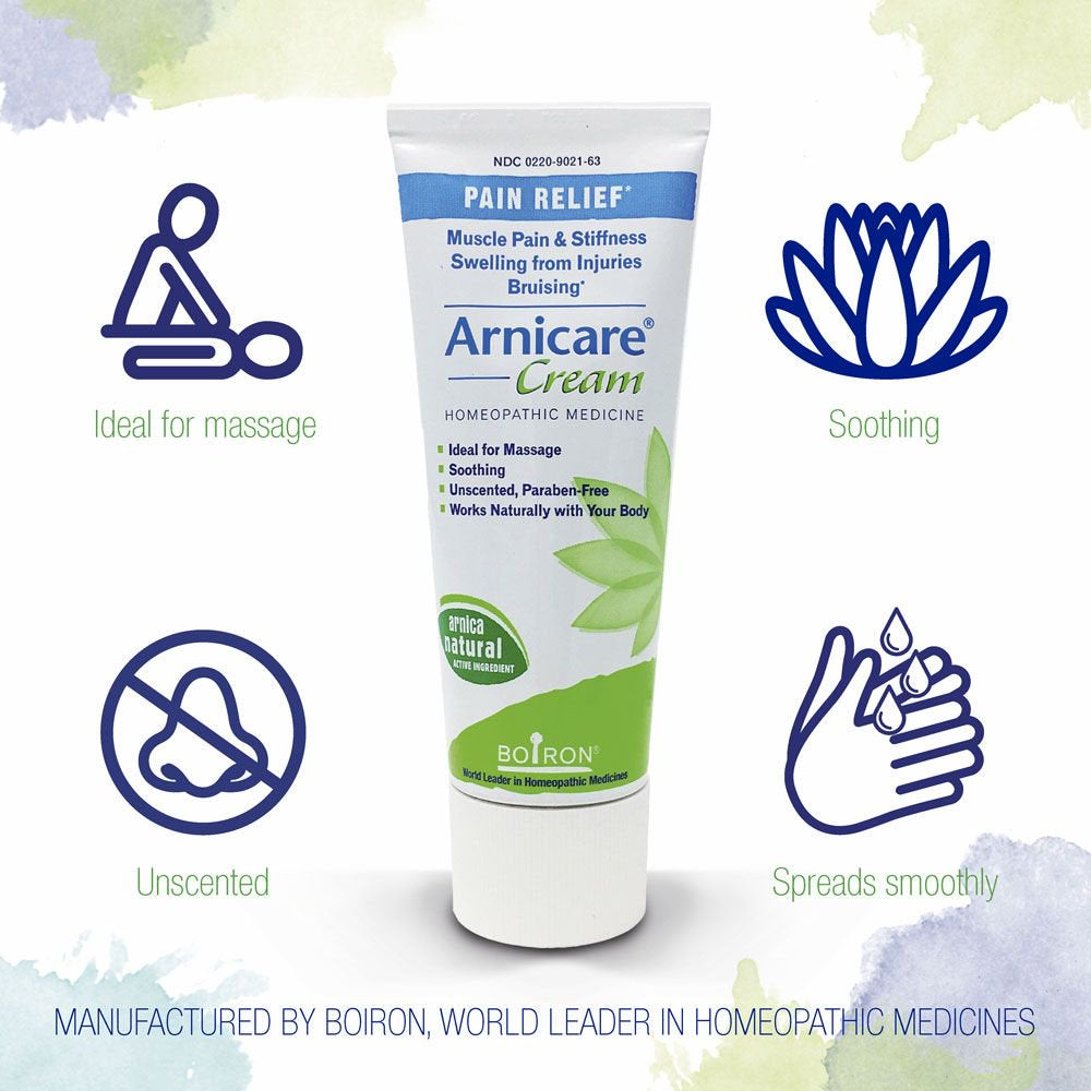 Boiron Arnicare Cream 2.5 Ounce, Homeopathic Medicine for Pain Relief