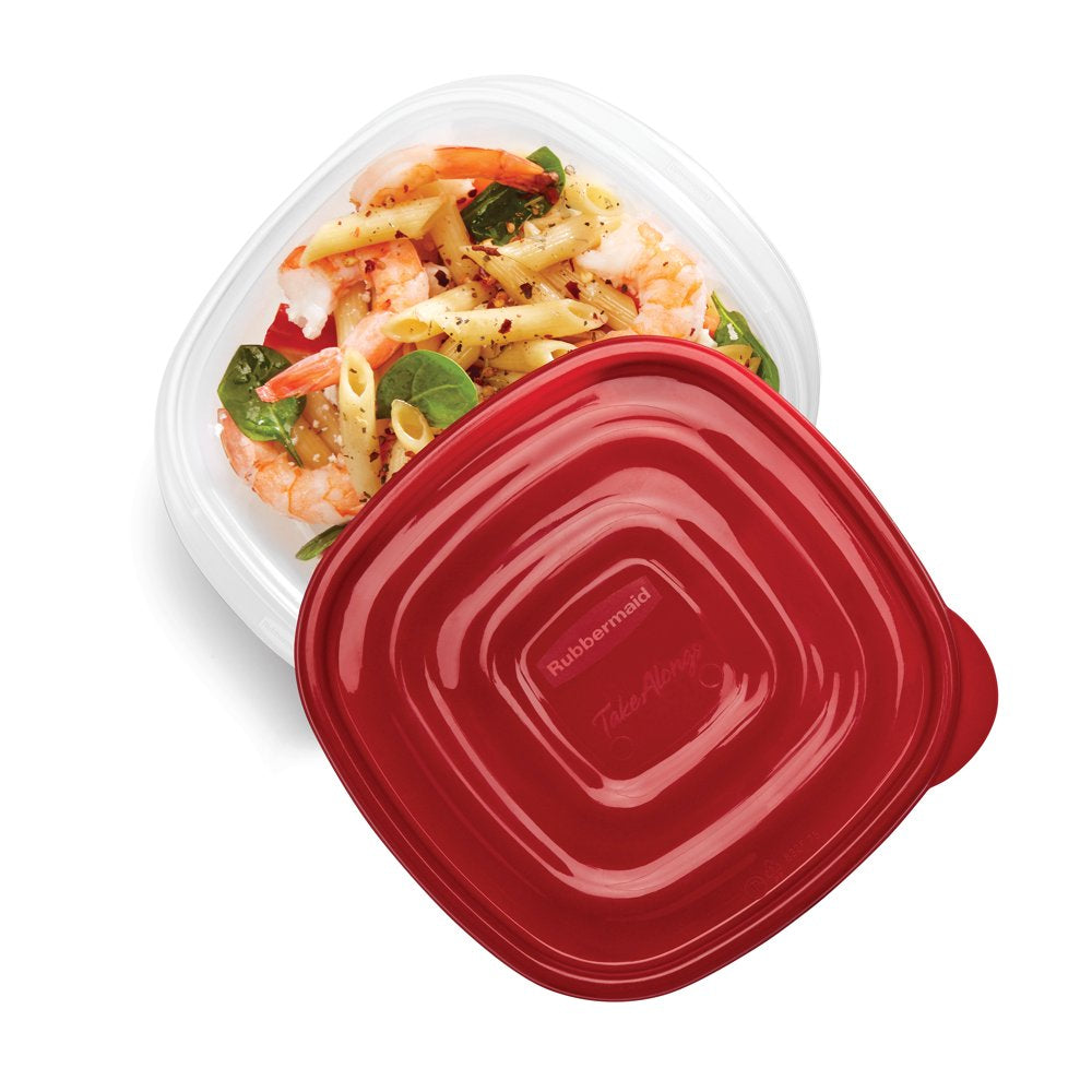 Rubbermaid TakeAlongs 20 Piece Food Storage Container Set, Red