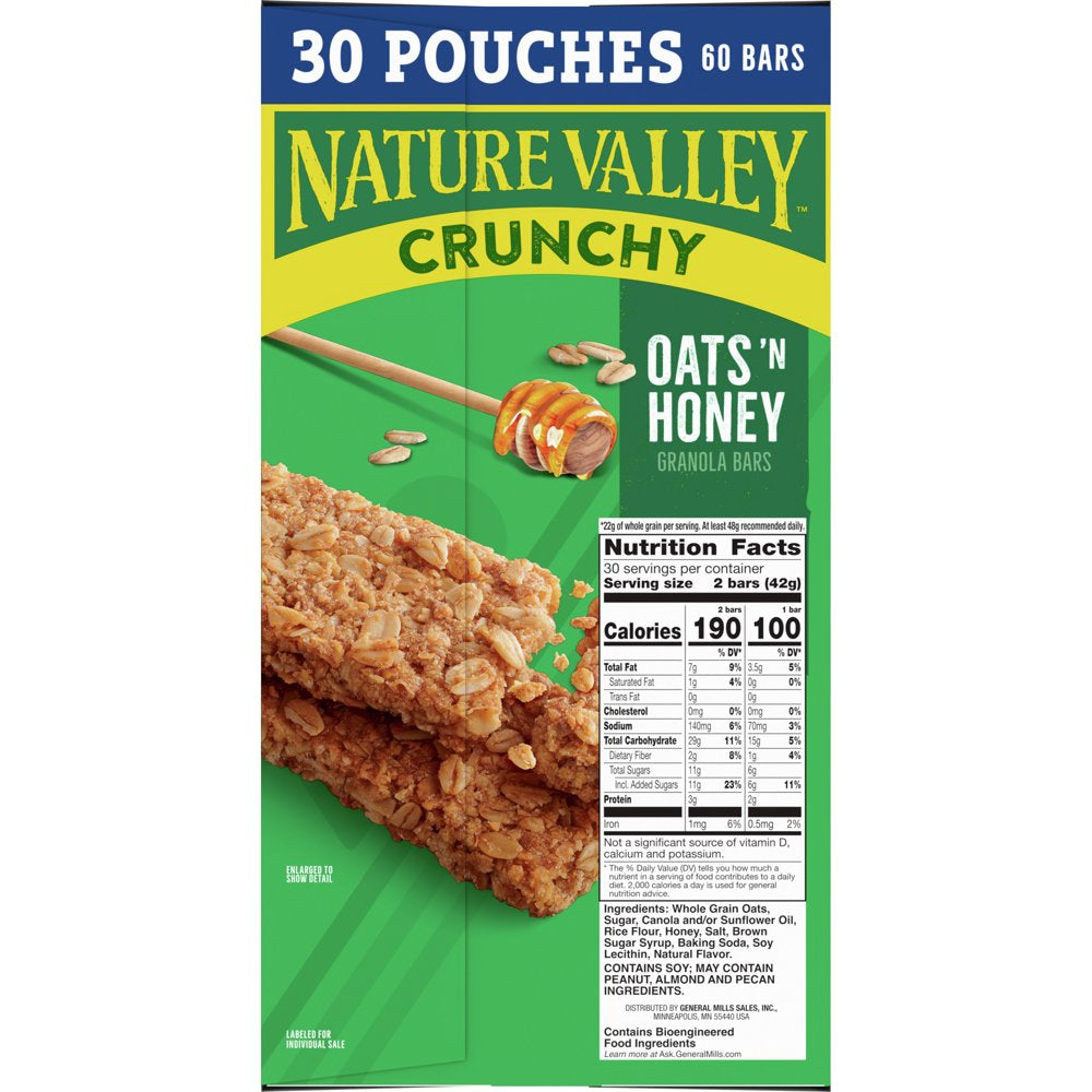 Nature Valley Crunchy Oats 'n Honey Granola Bars 30 Count