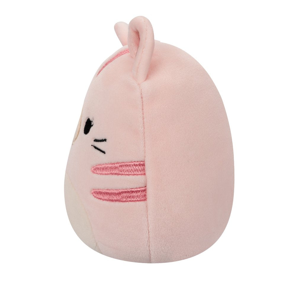 Squishmallows Official Plush 10 inch Laura the Pink Tabby Cat -Childs Ultra Soft Stuffed Plush Toy