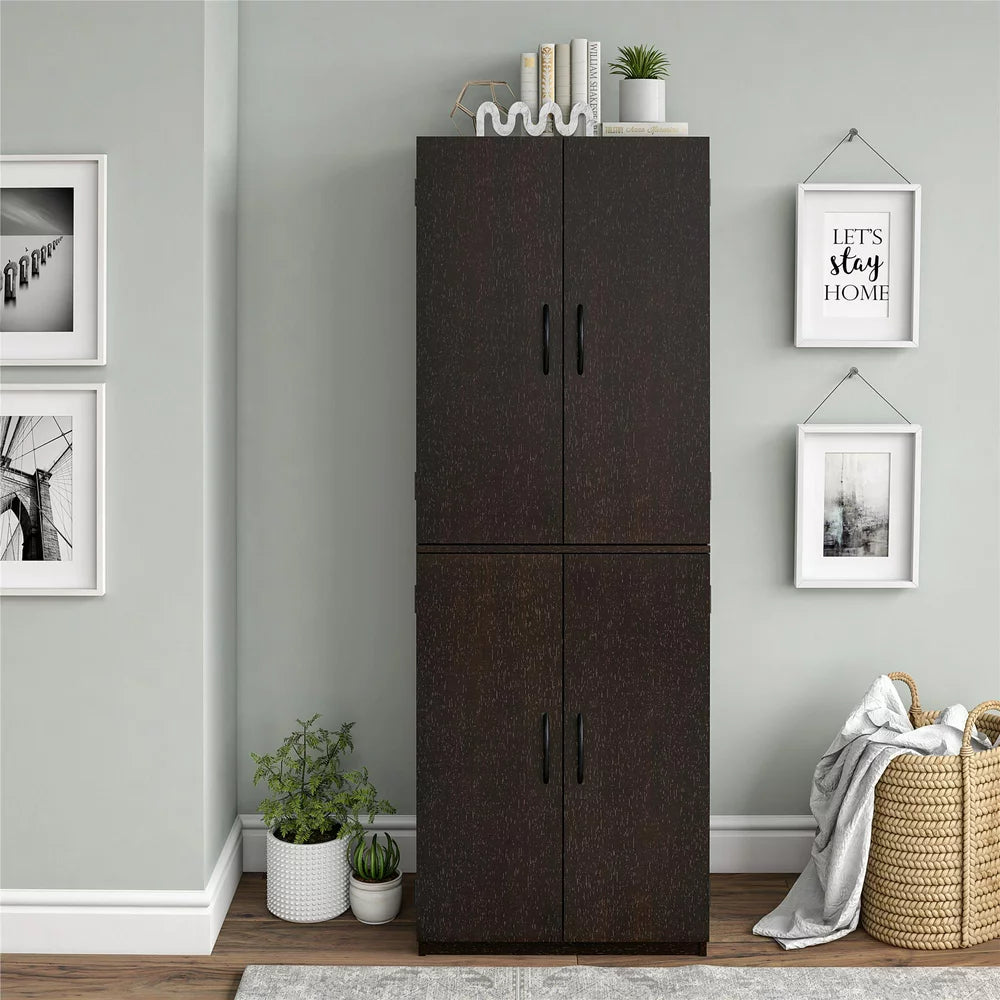 Mainstays 4-Door 5' Storage Cabinet, Espresso