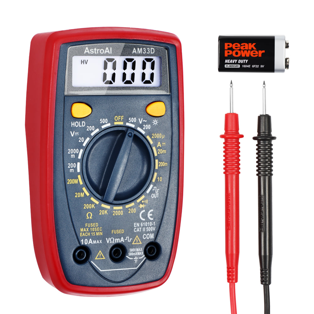 Multimeter Tester, Digital LCD Multimeter 2000 Counts, AstroAI Electrical Tester Meter, Voltmeter for Gift