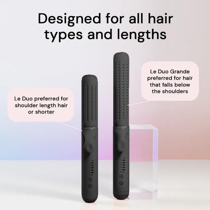 L'ANGE HAIR Le Duo 360° Airflow Styler | 2-in-1 Curling Wand & Titanium Flat Iron Hair Straightener | Professional Hair Curler with Cooling Air Vents | Dual Voltage & Adjustable Temp