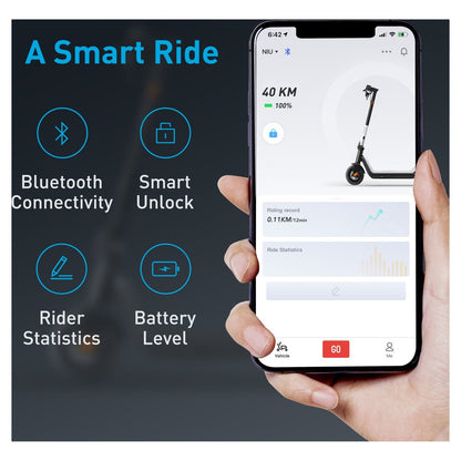 NIU KQi3 Sport Electric Scooter 300W Power 25 Miles Long Range Max Speed 17.4MPH Portable Foldable Commuting