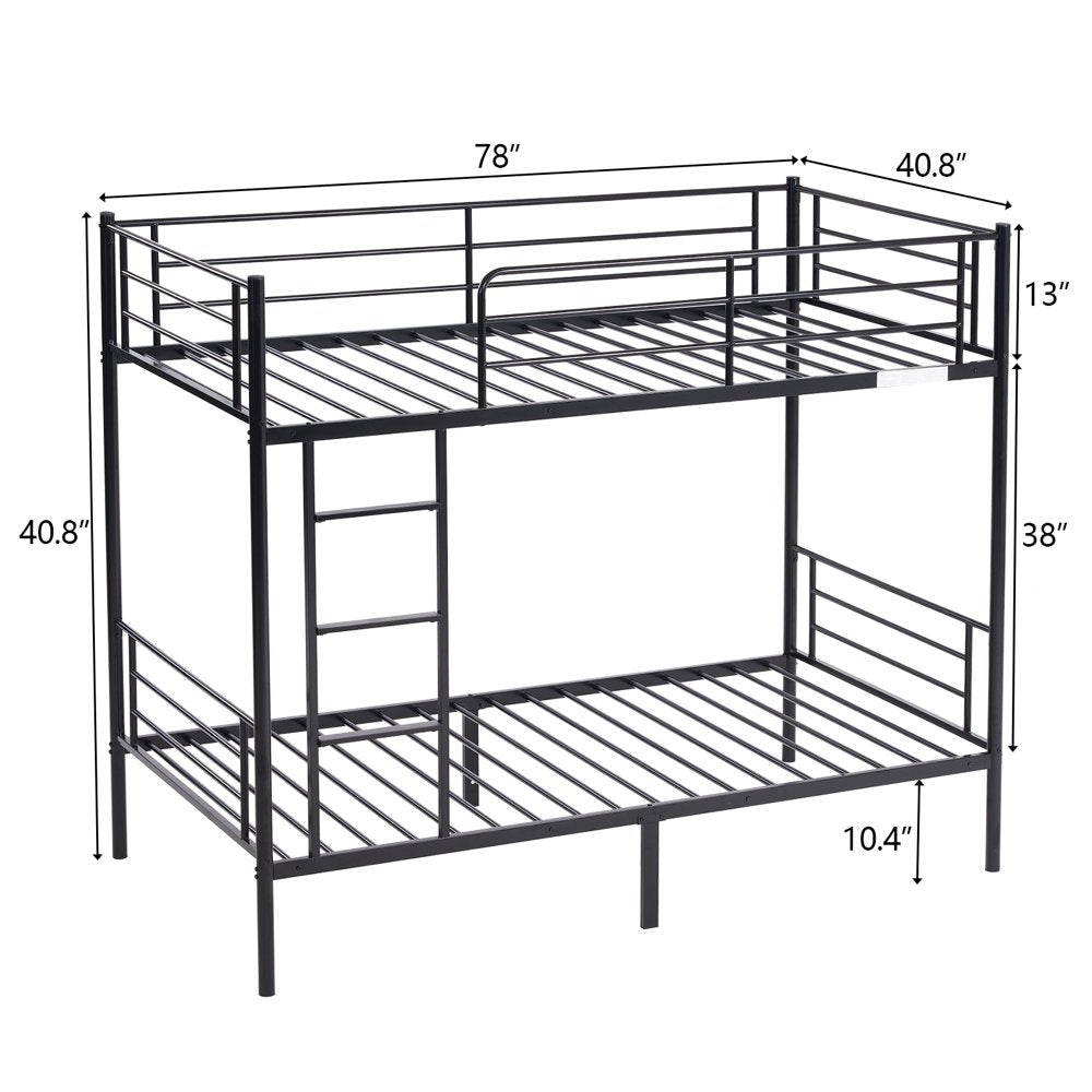 Zimtown Twin over Twin Steel Bunk Beds Frame Ladder Bedroom Dorm for Kids Adult Children