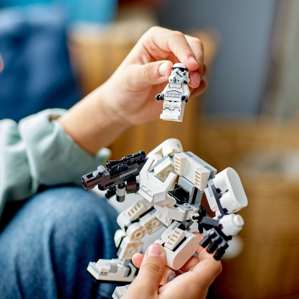 LEGO Star Wars Stormtrooper Mech 75370 Star Wars Collectible for Kids, this Buildable Star Wars Action Figure Features a Cockpit, Buildable Blaster and Iconic Imperial Stormtrooper Minifigure