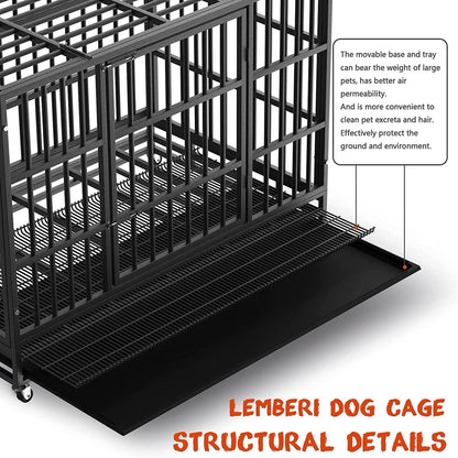 Vitesse Heavy Duty Indestructible high Anxiety Dog Crate cage for Outdoor and Indoor with Removable Tray