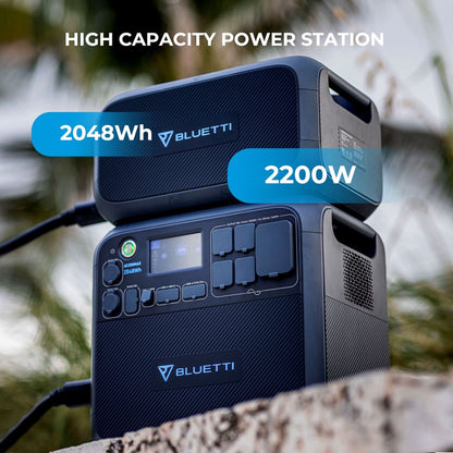 Bluetti AC200MAX Expandable Portable Power Station, 2048Wh 2200W Home Solar Power System, LiFePO4 Solar Generator for RV,Camping