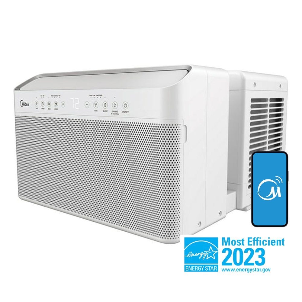 Midea Smart Inverter U-Shaped Window Air Conditioner, 35% Energy Savings, Extreme Quiet, Cools up to 350 Sq. Ft., MAW08V1QWT