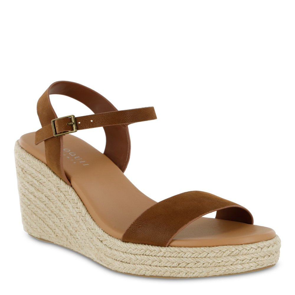 ELOQUII Elements Women's Wide Width Raffia Wedge Sandals