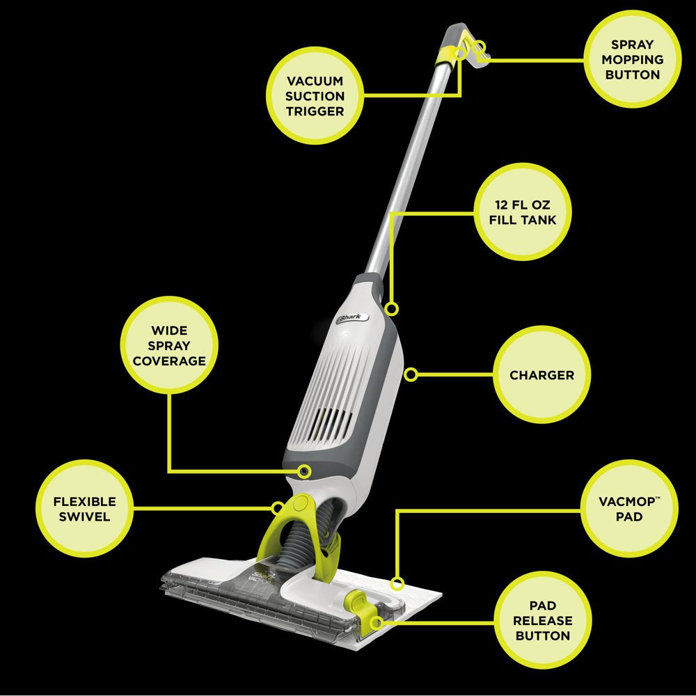 Shark VACMOP™ Cordless Hard Floor Vacuum Mop with Disposable VACMOP™ Pad VM200P12