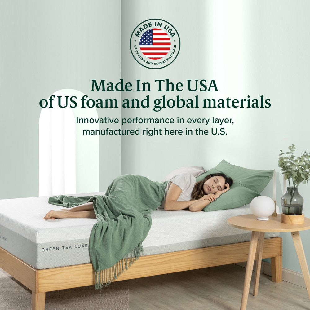 Zinus 8" Green Tea Luxe Queen Memory Foam Mattress, Made in the USA of US Foam and Global Materials, Adult