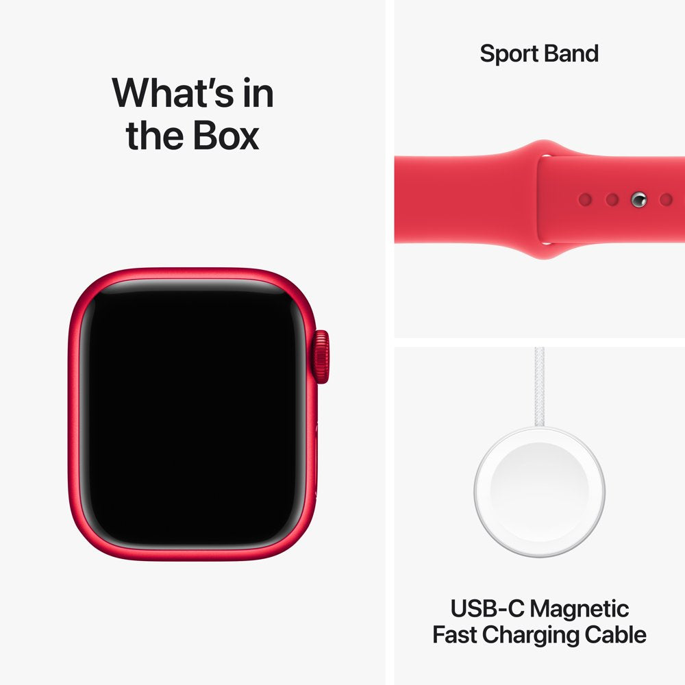 Apple Watch Series 9 GPS 41mm Red Aluminum Case with Red Sport Band - M/L