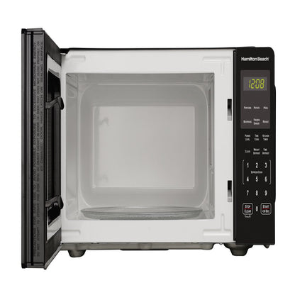 Hamilton Beach 0.9 Cu. Ft. Countertop Microwave Oven, 900 Watts, Black Stainless Steel, New