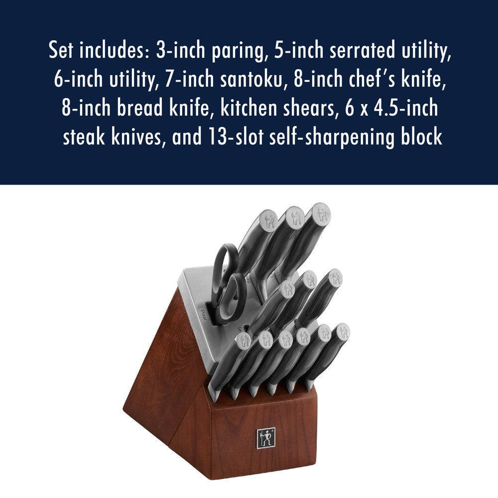 Henckels Graphite 14-Pc Self-Sharpening Block Set - Brown