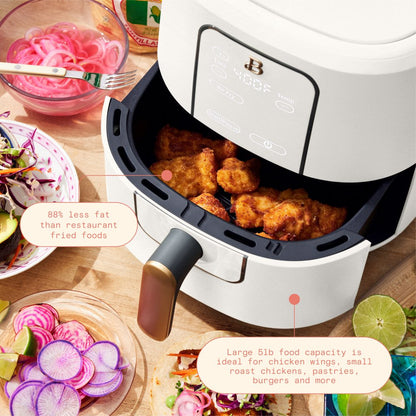 Beautiful 6-Quart Air Fryer with TurboCrisp Technology and Touch-Activated Display, White Icing by Drew Barrymore