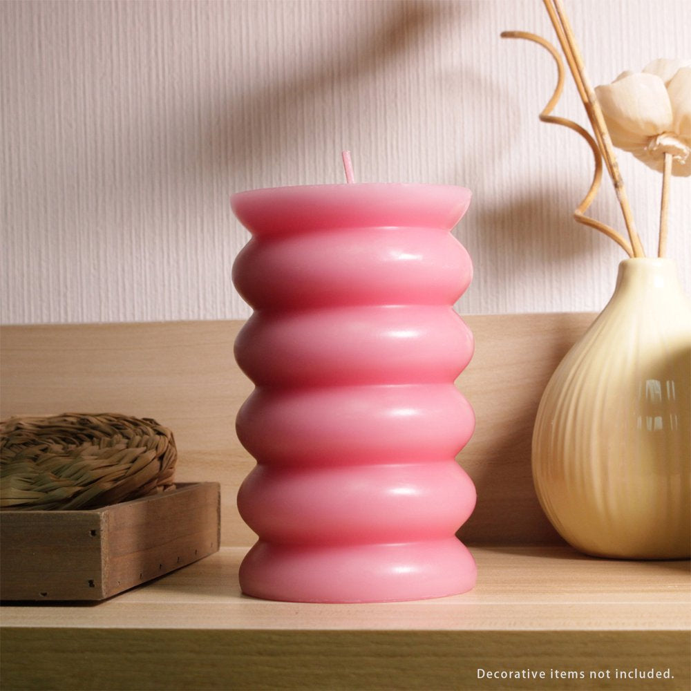 Better Homes & Gardens Unscented Bubble Pillar Candle, 3x5 inches, Pink