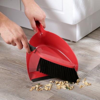 Great Value Dust Broom & Pan, Red