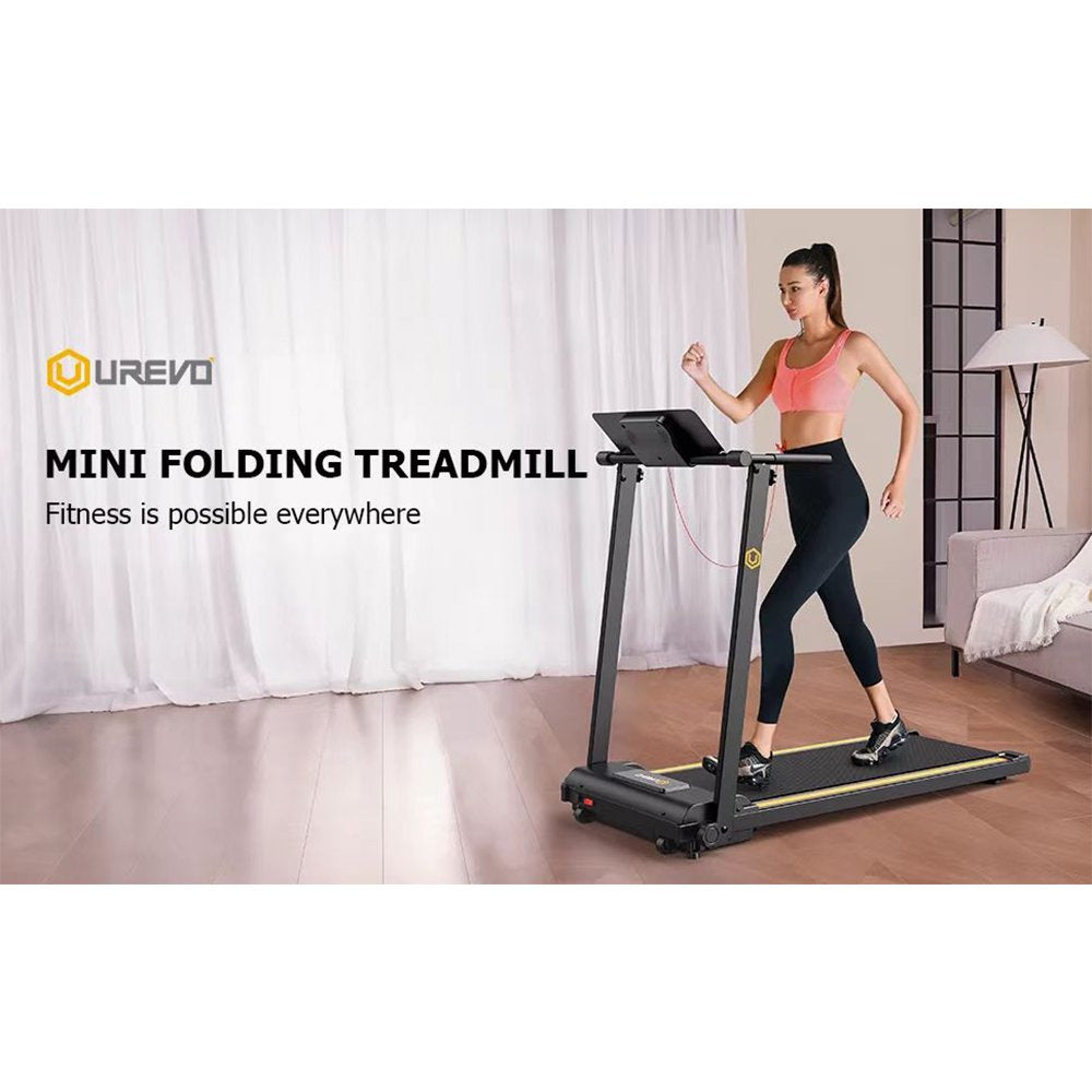 Folding Treadmill, 2.25HP 12HIIT Modes 265 Lb Capacity Compact Mini Treadmill for Home Office