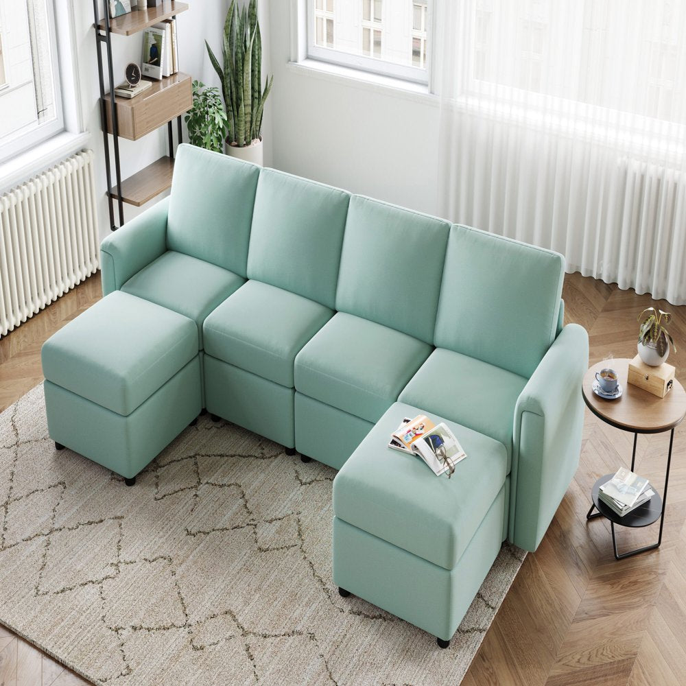 LINSY HOME Modular Couches and Sofas Sectional with Storage Sectional Sofa U Shaped Sectional Couch with Reversible Chaises, Teal