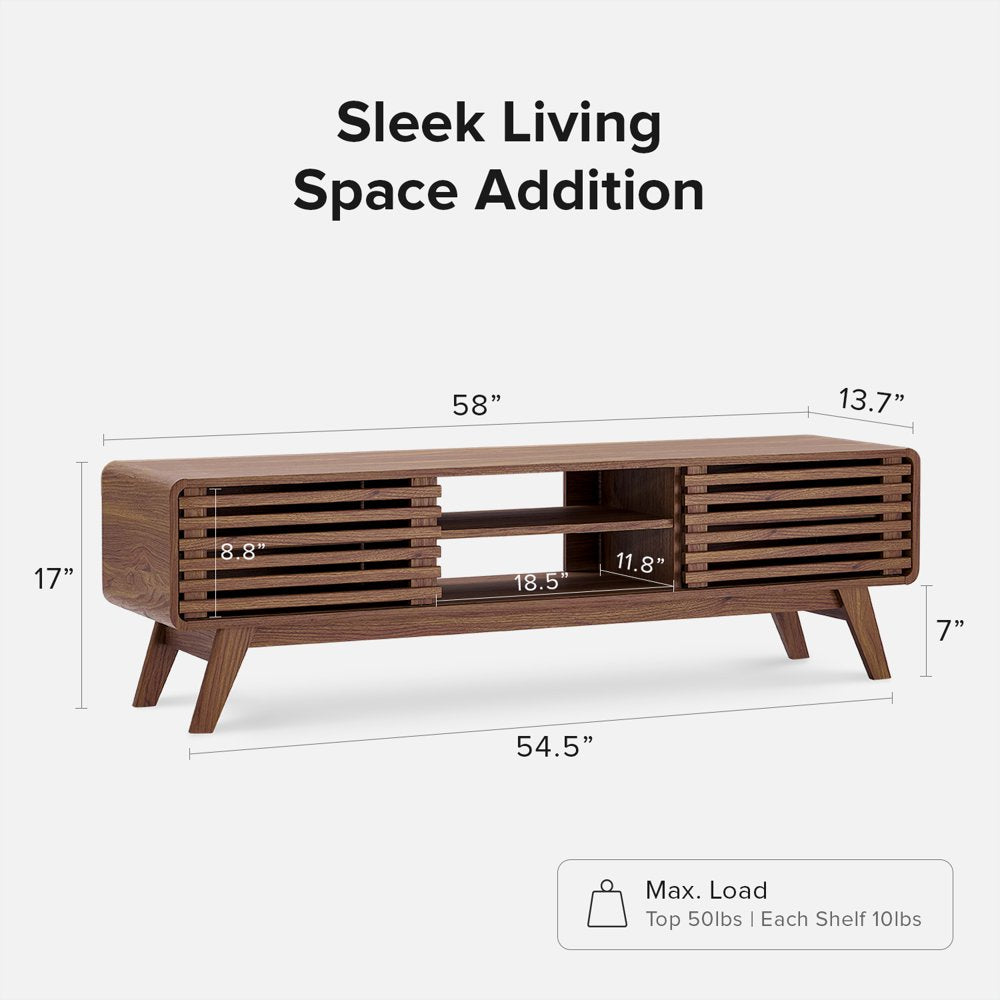 Mopio Ensley 59" Low Mid-Century Modern TV Stand Console for TV Under 70"