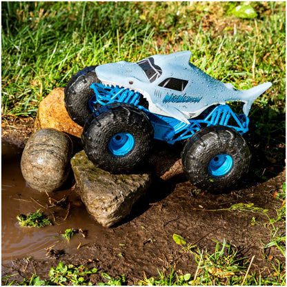 Monster Jam, Official Megalodon Storm All-Terrain Remote Control Monster Truck Toy Vehicle, 1:15 Scale