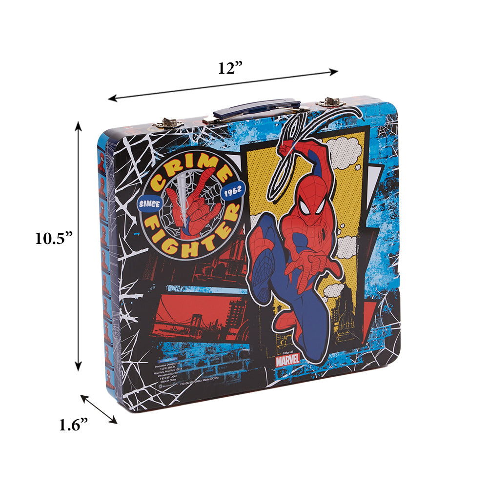 Marvel Spiderman Boys  Art Kit with Carrying Tin Gel Pens Markers Stickers 300 Pc