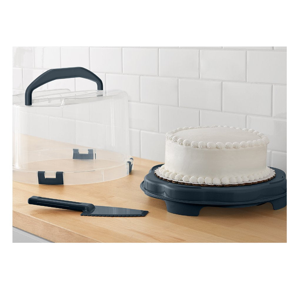  Cake Carrier - Round Gray