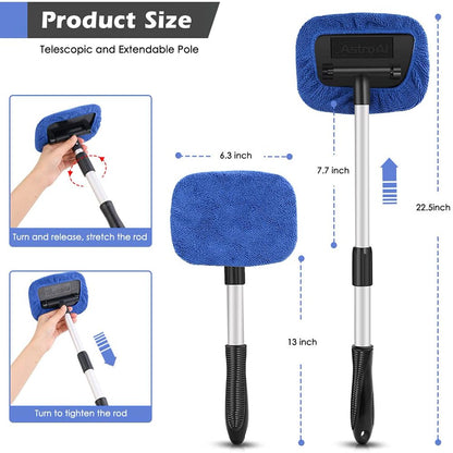 Car Wash Kit, Windshield Cleaner Glass Cleaning Tool, Cleaner for Car Window, Blue