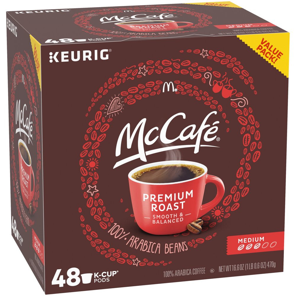 (2 pack) McCafe Premium Roast Medium Coffee K-Cup Pods, Caffeinated, 48 ct - 16.6 oz Box