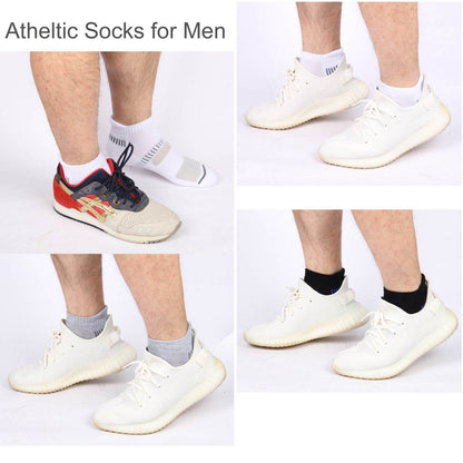 Men's Athletic Ankle Socks Mens Cushioned Breathable Low Cut Socks 6 Pairs