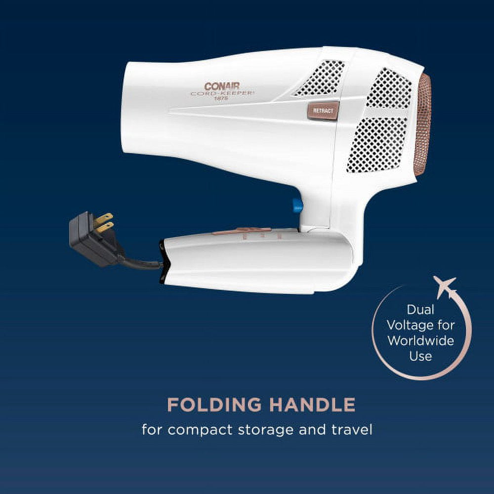 Conair Frizz-Reducing Conair Double Ceramic Travel Hair Dryer, Travel Light And Help Fight Frizz 289DCM