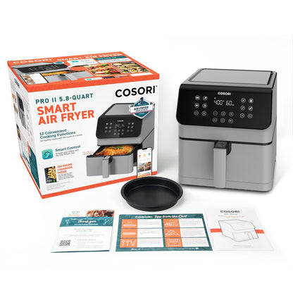 Cosori Pro Gen 2 5.8-Quart Smart Air Fryer, 12-In-1, Walmart Exclusive Bonus, Light Gray