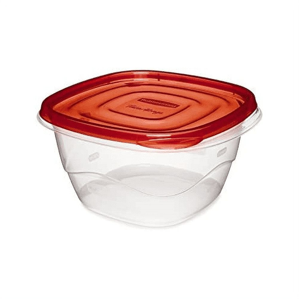 Rubbermaid TakeAlongs 5.2 Cup Deep Square Food Storage Containers, Set of 4, Red