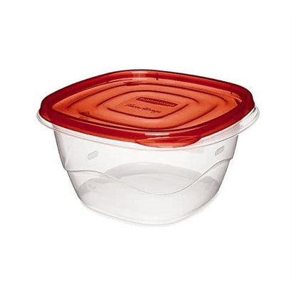 Rubbermaid TakeAlongs 5.2 Cup Deep Square Food Storage Containers, Set of 4, Red