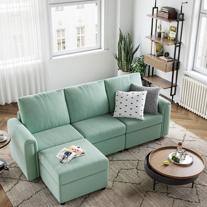 LINSY HOME Modular Couches and Sofas Sectional with Storage Sectional Sofa U Shaped Sectional Couch with Reversible Chaises, Teal