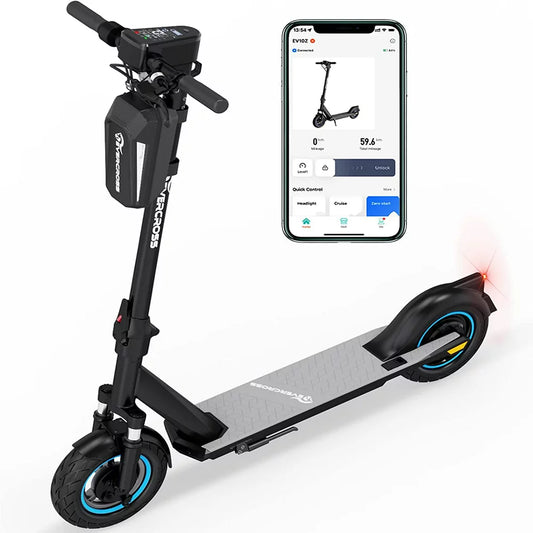 EVERCROSS Electric Scooter Adults, 10 " Solid Tires, 500W Motor up to 19 MPH, 22 Miles Long-Range Battery, Folding Commuter Electric Scooter for Adults & Teenagers