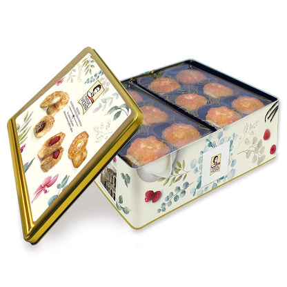 Pasticceria Matilde Vicenzi 5 O'Clock Tea Time Cookie Assortment Gift Tin, Variety of Butter Flaky Pastries, Chocolate & Vanilla Creme Filled Gourmet Cookies, Bakery Snacks Made in Italy, 375g