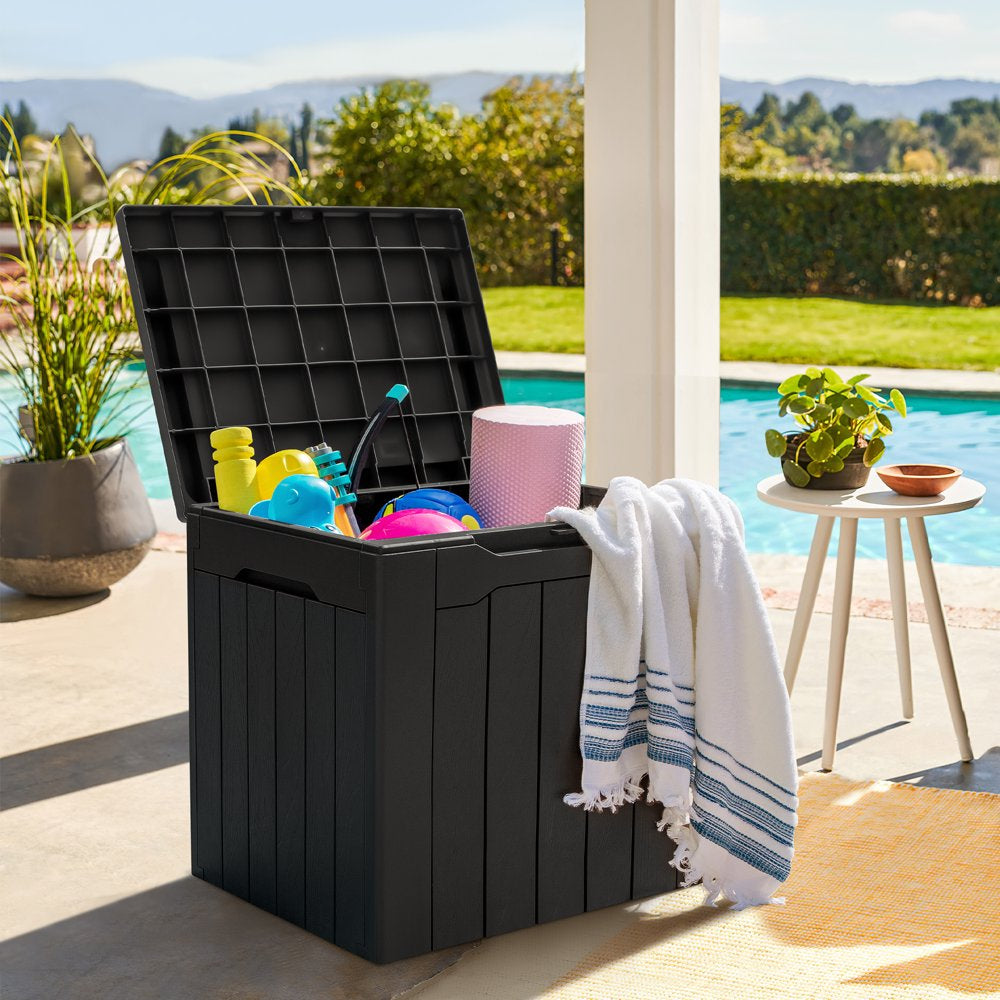 Homall 31 Gallon Outdoor Deck Box In Resin with Seat, Black