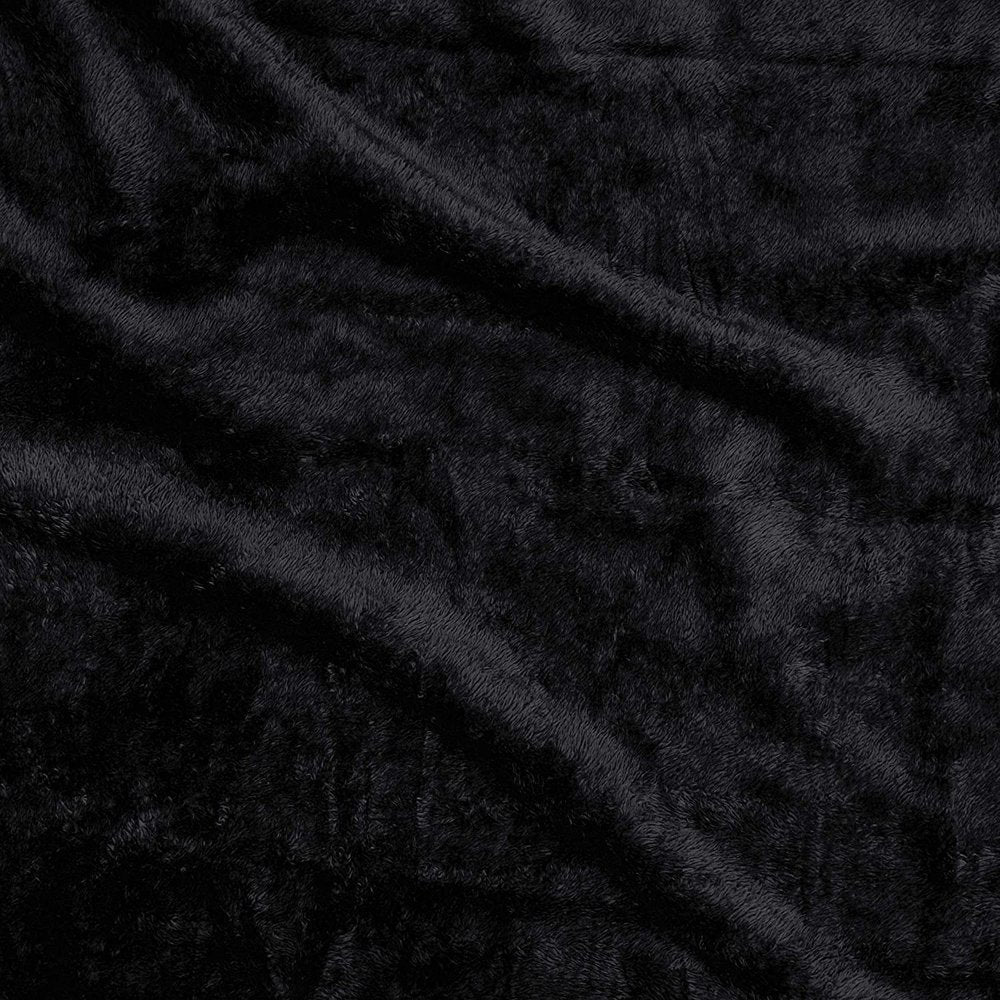 Exclusivo Mezcla Plush Fuzzy Large Fleece Throw Blanket ( 50" X 70", Black)- Soft, Warm& Lightweight