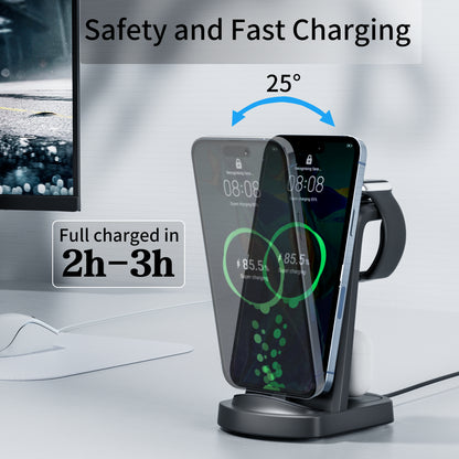 Charging Station for Apple Multiple Devices, 3 in 1 Fast Charging Dock Stand for Iphone 14 Pro Max/13/12/11/X/8 plus and Airpods 1/2/3/Pro, Wireless Charger for Apple Watch Ultra/8/7/6/Se/5/4/3/2